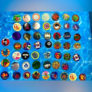 Collection of 71 Assorted  POGs + Official Case 🥏🔵⚪️🟡🟣